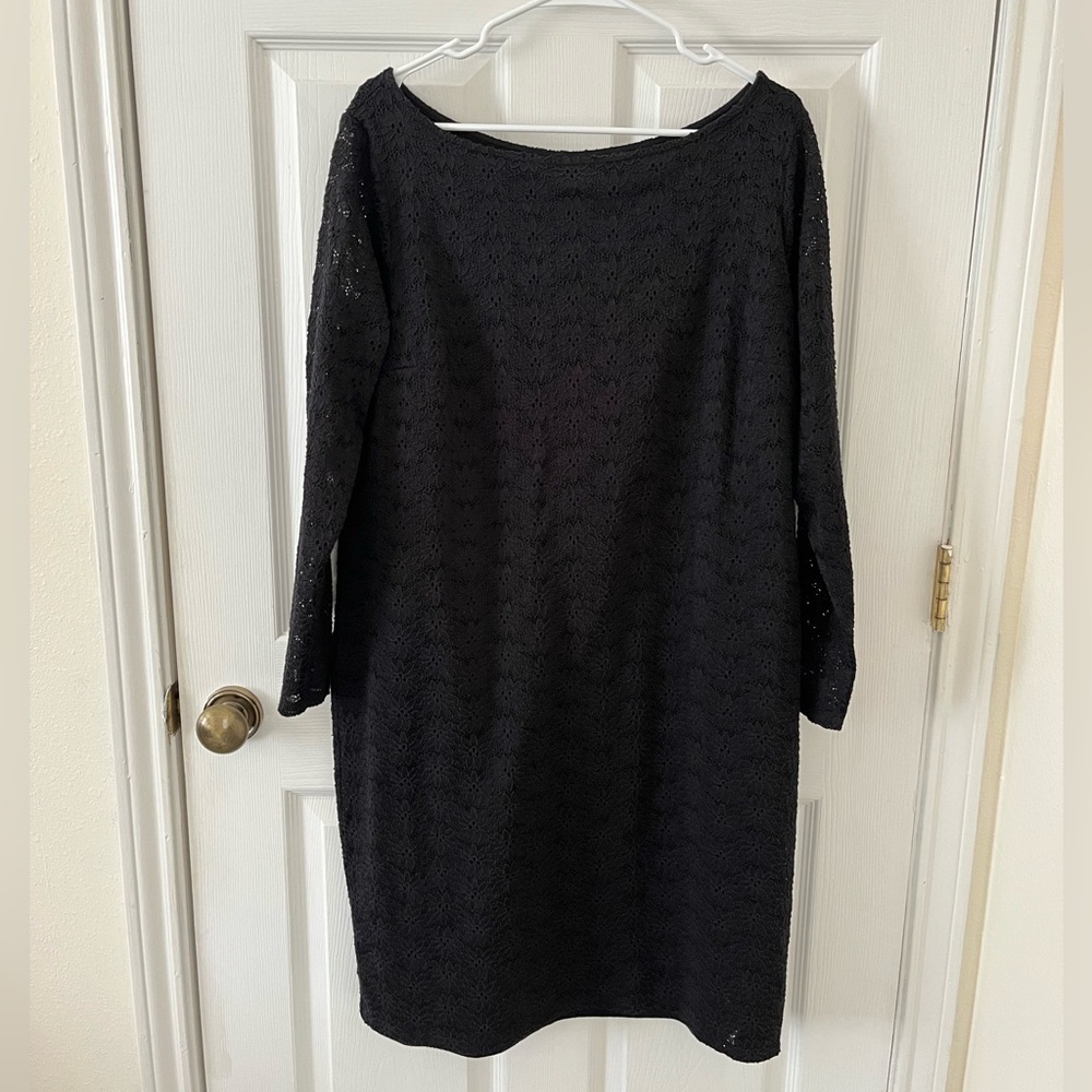 Isabel Maternity Black Lace Long Sleeve Dress